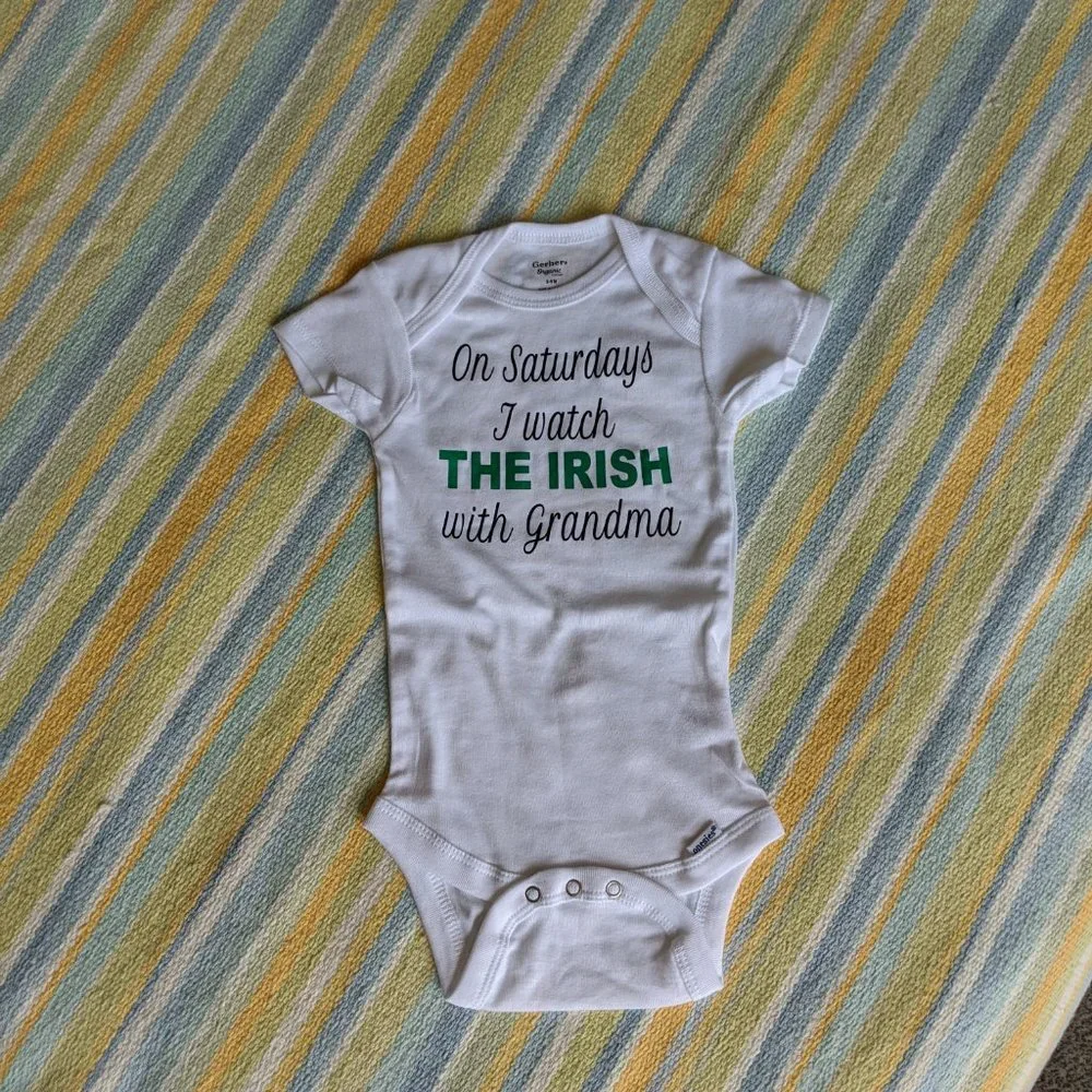⭐ NWOT Notre Dame Gerber Onesie 6-9M